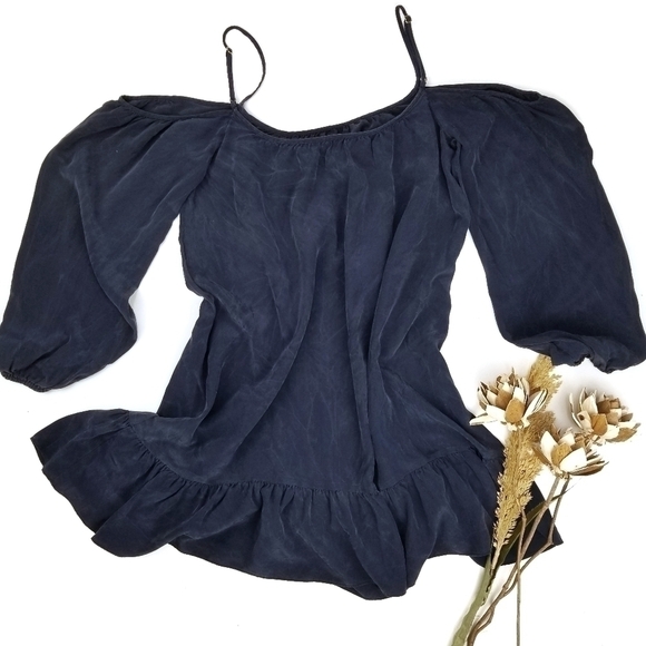 Lilly Pulitzer Blue Silk Cold Shoulder Dress XS - Picture 8 of 8